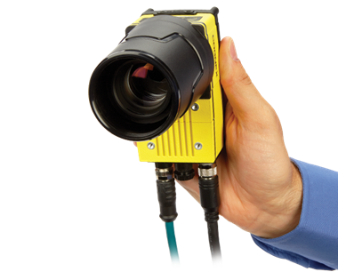 Man holding Cognex IS9902L