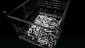 散乱放置的工件（链轨节）