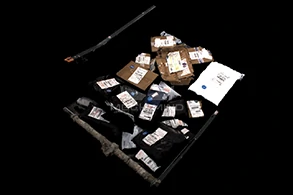 随意摆放的真实快递包裹